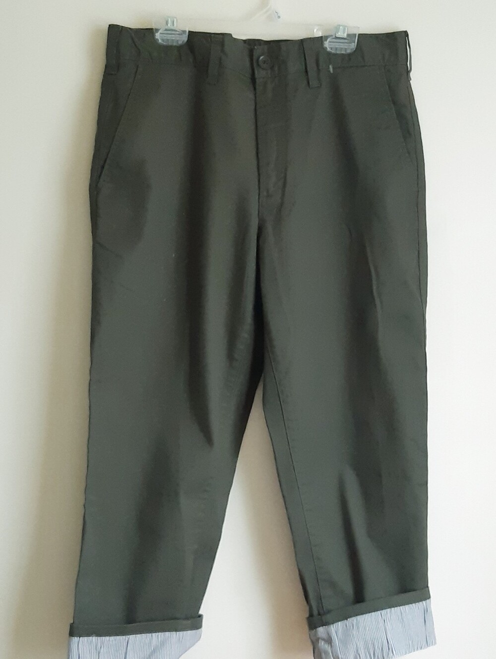 Olive Green Capri Drawstring Pants